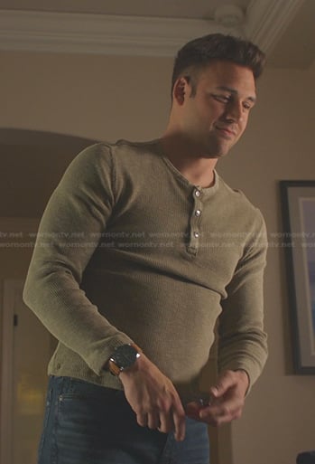 Eddie’s olive green henley shirt on 9-1-1