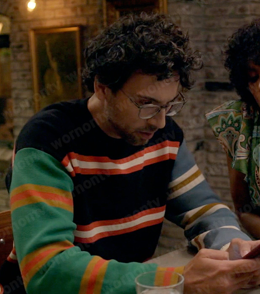 Edward’s colorblock striped sweater on Not Dead Yet