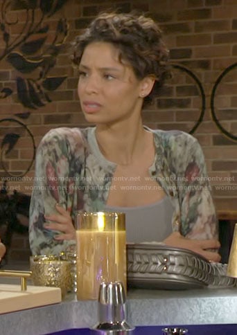 Elena’s floral cardigan on The Young and the Restless
