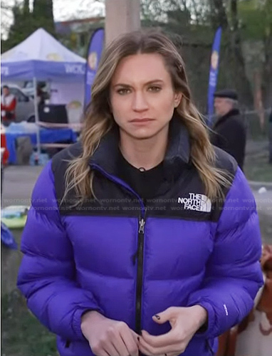 Ellison Barber’s blue down jacket on NBC News Daily