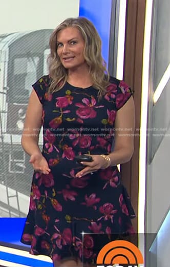 Emily West’s navy floral dress on Today