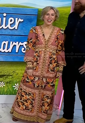 Erin Napier’s pink floral print maxi dress on Today