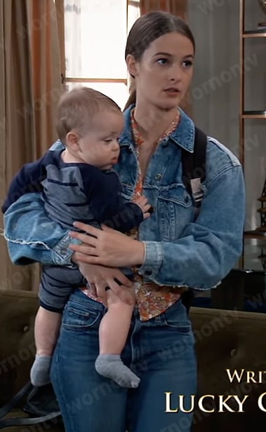 Esme’s oversized cropped denim jacket on General Hospital