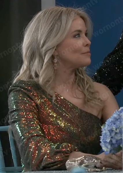 Felicia’s sequin one shoulder gown at the Nurse’s Ball 2023 on General Hospital
