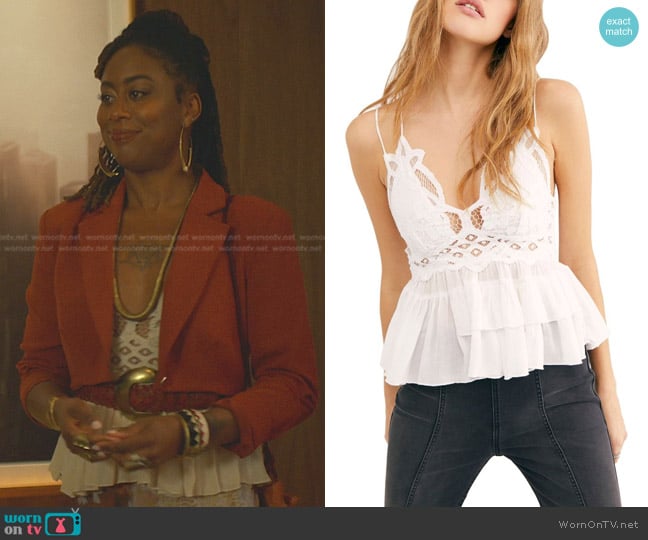 Free People Adella Camisole worn by Malika Williams (Zuri Adele) on Good Trouble