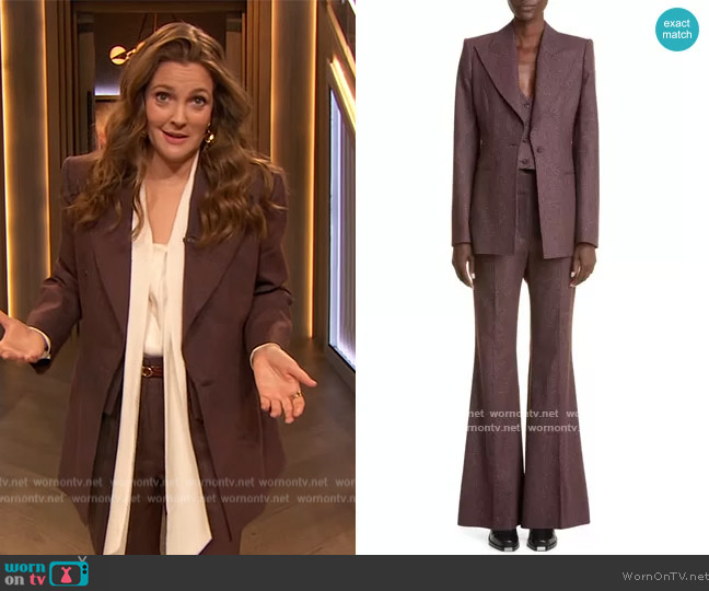 Gabriela Hearst Addin Blazer worn by Drew Barrymore on The Drew Barrymore Show