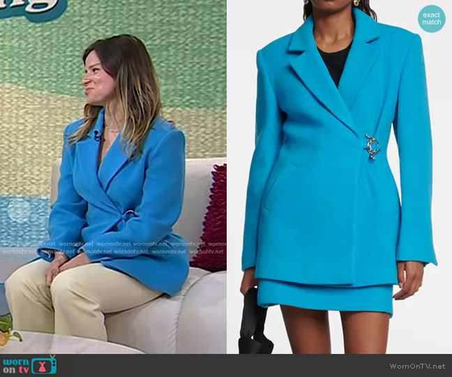 Ganni Wool Blend Twill Blazer worn by Lee Tilghman on Today