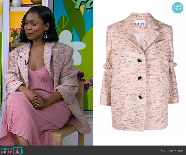 Ganni Multi Wool-Blend Jacket worn by Rajni Jacques on Today