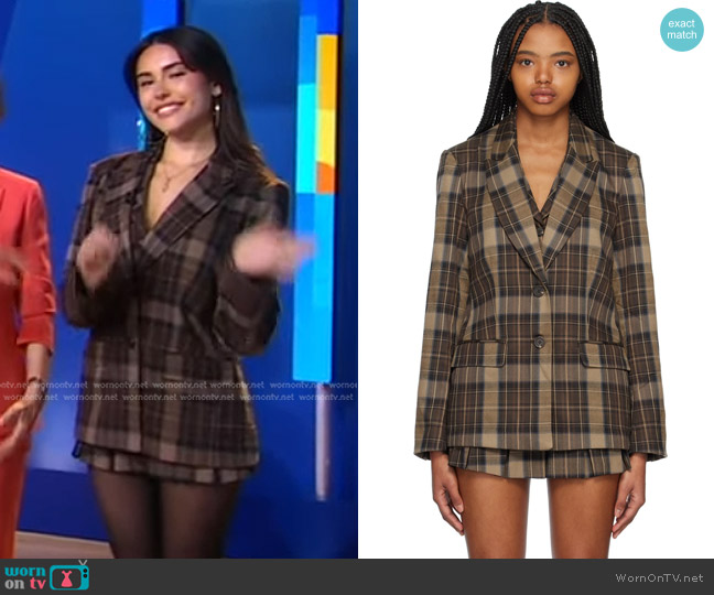 Guizio Check Blazer worn by Madison Beer on Good Morning America