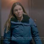 Hailey’s blue puffer jacket on Chicago PD