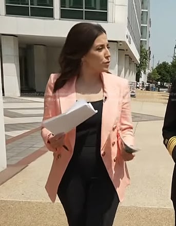 Hallie Jackson’s pink double breasted blazer on Today