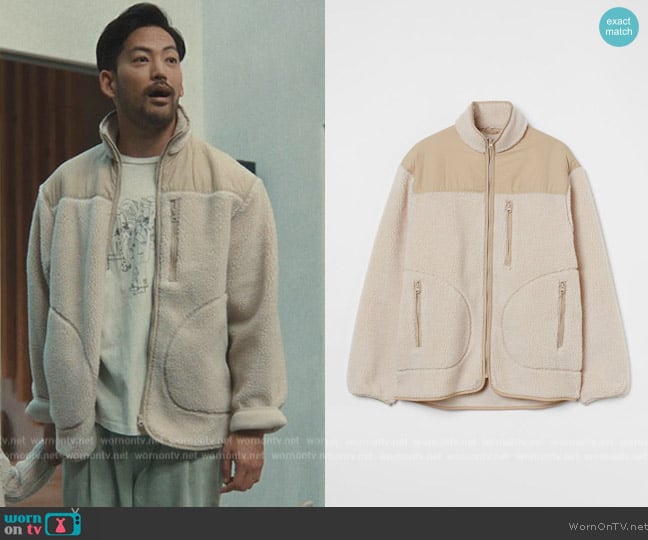 H&M Faux Shearling Jacket worn by George (Joseph Lee) on Beef