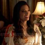 Helen’s leaf print dress on True Lies