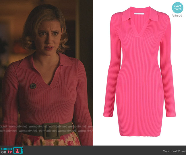Helmut Lang Polo Rib-Knit Dress worn by Betty Cooper (Lili Reinhart) on Riverdale