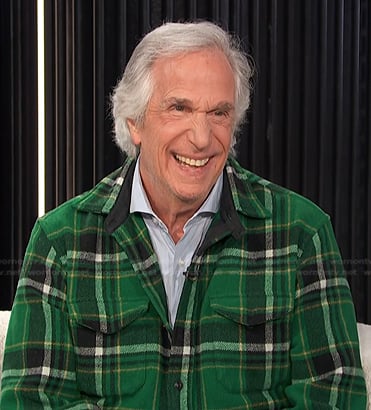 Henry Winkler’s green plaid shirt on E! News