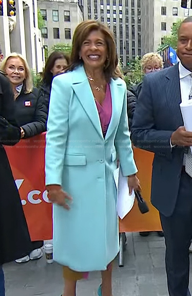 Hoda’s aqua blue coat on Today