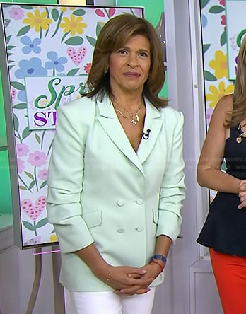 Hoda’s mint green double breasted blazer on Today