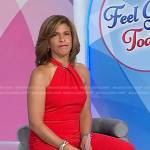 Hoda’s red halter neck jumpsuit on Today