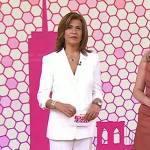 Hoda’s white ruched sleeve blazer on Today