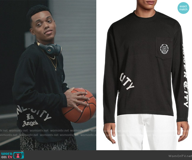 Honor the Gift Defined Angelino Long-Sleeve T-Shirt worn by Will Smith (Jabari Banks) on Bel-Air