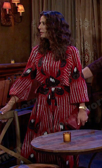 Hope’s red printed maxi dress on Days of our Lives