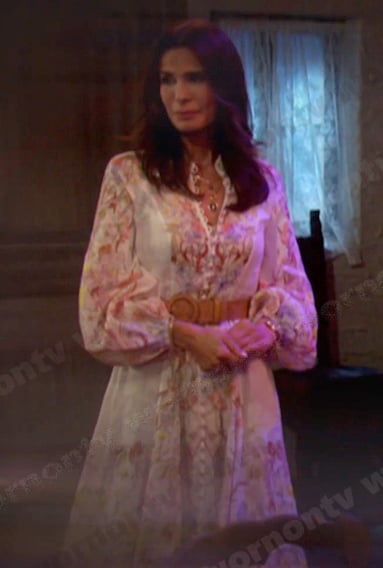 Hope’s floral belted dress on Days of our Lives