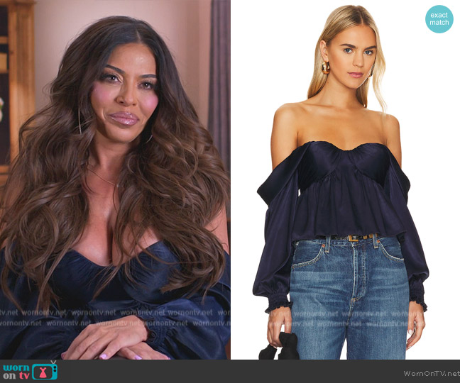 House of Harlow 1960 x REVOLVE Burna Blouse worn by Dolores Catania on The Real Housewives of New Jersey