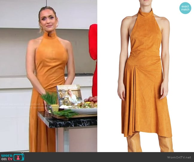 Isabel Marant Calypso Faux Suede Halter Midi-Dress worn by Kristin Cavallari on Good Morning America