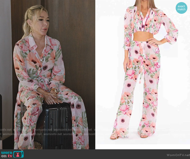 Taj by Sabrina Crippa Floral Print Blouse worn by  on The Real Housewives Ultimate Girls Trip