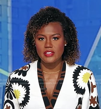 Janai’s white floral wrap dress on Good Morning America