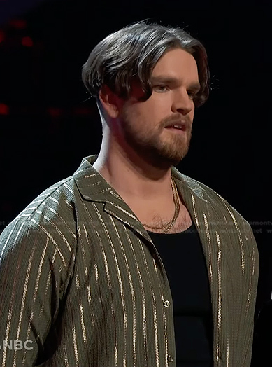 JB Somers’s green striped shirt on The Voice