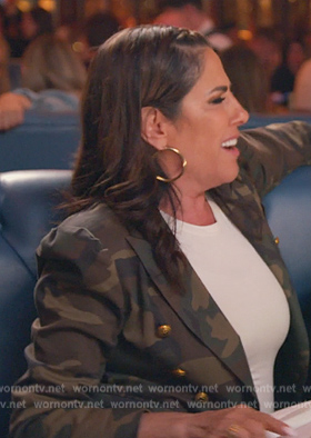 Jen’s camo print blazer on The Real Housewives of New Jersey