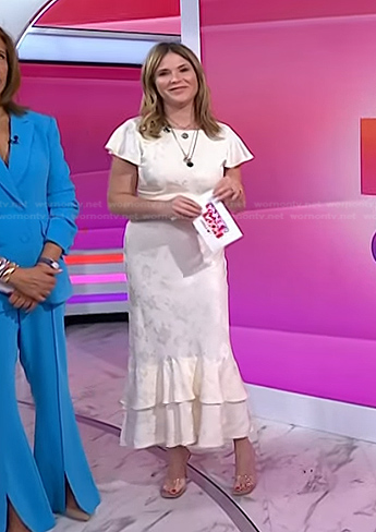 Jenna’s white floral midi dress on Today