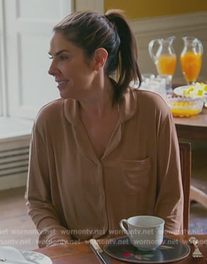 Jennifer’s beige silk pajama set on The Real Housewives of New Jersey