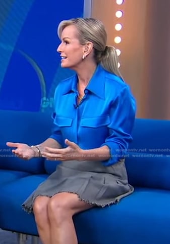 Jennifer’s blue satin crepe shirt on Good Morning America