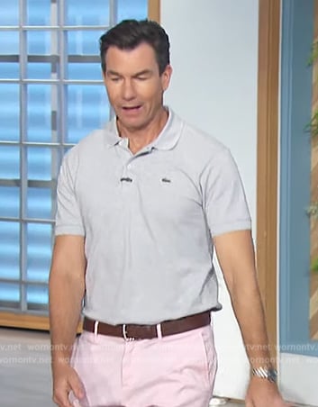 Jerry’s gray polo shirt on The Talk