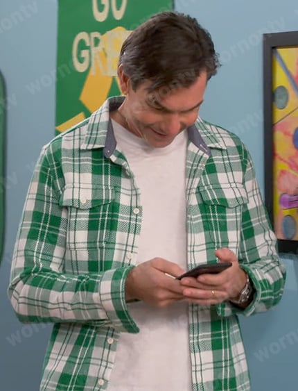 Jerry O’Connell’s green plaid shirt on The Neighborhood