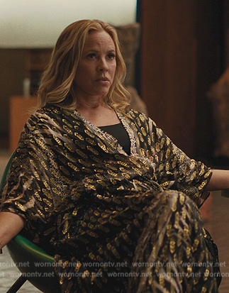 Jordan’s metallic patterned robe on Beef