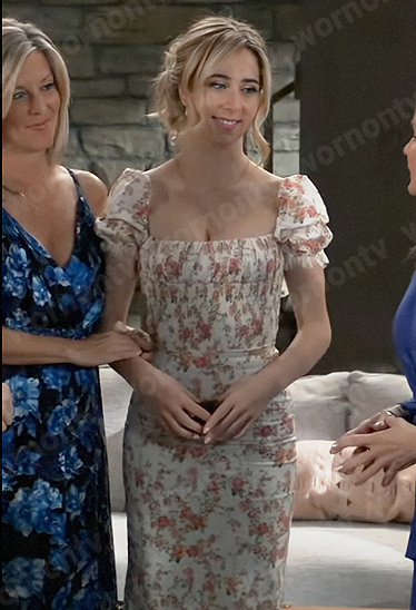 Josslyn’s floral square-neck dress on General Hospital