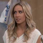 Josslyn’s pink houndstooth sweater vest on General Hospital