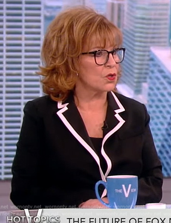 Joy’s black tipped blazer on The View