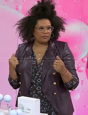 Julee Wilson’s floral dress and leather blazer on Today