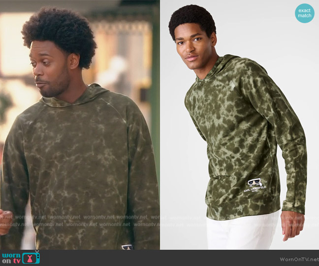 Karl Lagerfeld Tie Dye Hoodie worn by Noah Koles (Echo Kellum) on Grand Crew