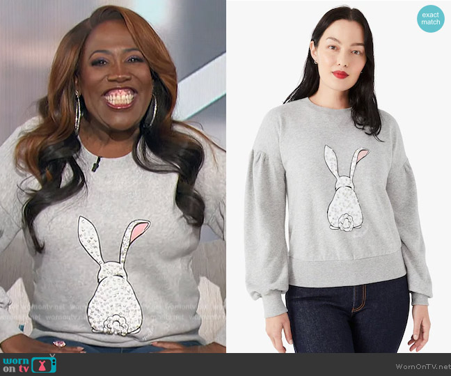 Kate Spade Embellished Bunny Sweatshirt worn by Sheryl Underwood on The Talk