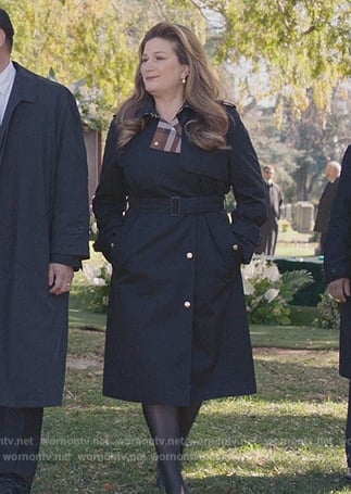 Katherine’s black trench coat on American Auto