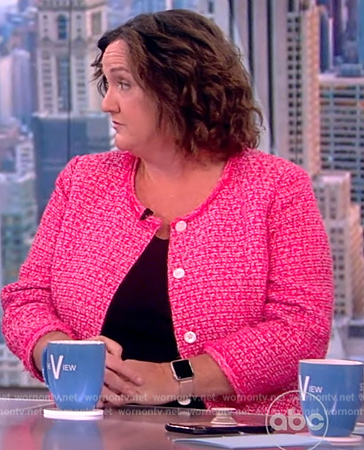 Katie Porter’s pink tweed jacket on The View