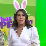 Katie Stilo’s white puff sleeve top on Today