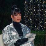 Katy Perry’s metallic oversized jacket and skirt on American Idol