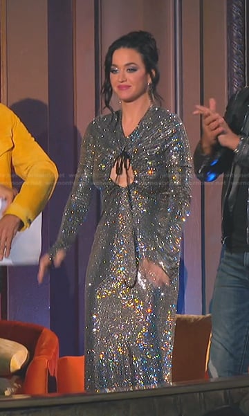 Katy Perry’s sequin cutout dress on American Idol