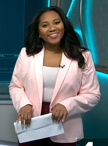 Kay Angrum’s pink blazer on NBC News Daily